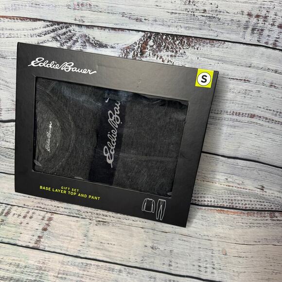 Eddie Bauer Base Layer 2pc Gift Set Pants and Top Mens Grey S NEW - Picture 2 of 3